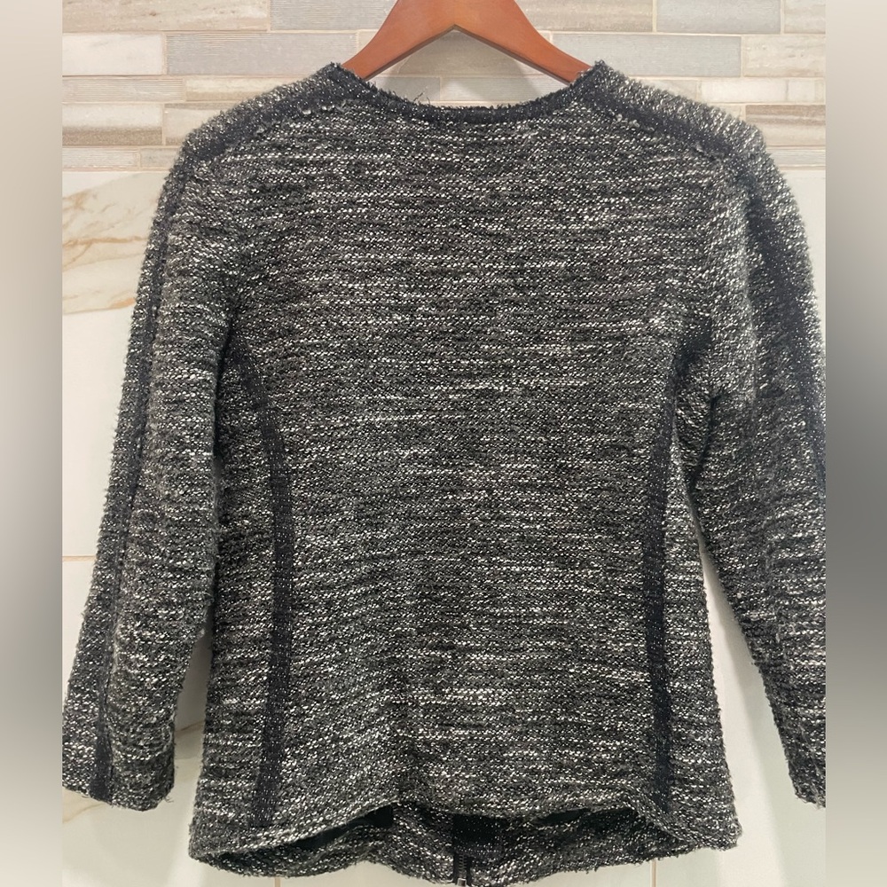 Ann Taylor Black and Gray Tweed zippered Jacket - Picture 11 of 11